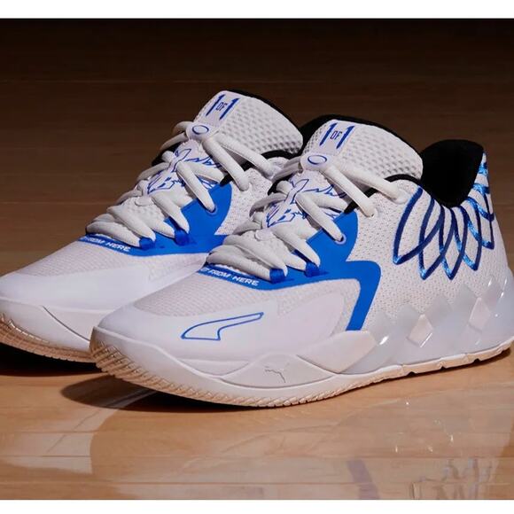 PUMA MB.01 Low LaMelo Ball Team Colors White Bluemazing 376941-11 Sz 15 NIB - Picture 1 of 7